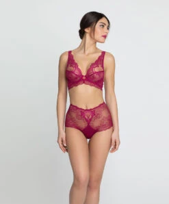 Soutien-gorge Sexy Triangle Ligne Sublime En Dentelle De La Marque De Lingerie Française Lise Charmel, Coloris Fuchsia Sublime.  -Sous Vêtement Soldes Magasin Soutien gorge triangle sexy Lise Charmel Sublime en dentelle fuchsia ACH7413 FS 4