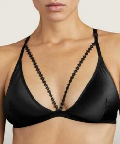 Soutien-gorge Triangle Sexy Sweet Addiction De La Collection D'accessoires Sensuels Les Boîtes à Désir Par Aubade. -Sous Vêtement Soldes Magasin Soutien gorge triangle sexy Sweet Addiction boite a desir Aubade noir P010T NOIR 2