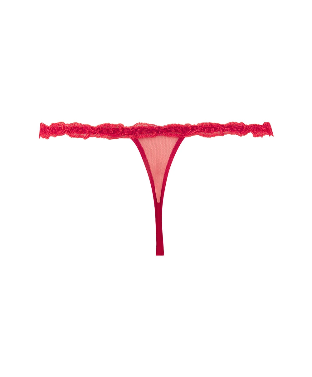 String Sexy En Soie Lise Charmel Collection Splendeur Soie, Coloris Rouge. 10 String Sexy En Soie Lise Charmel Collection Splendeur Soie, Coloris Rouge. – Image 8