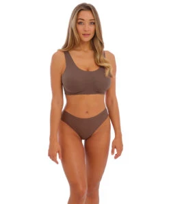 String Invisible Stretch Collection Smoothease De Chez Fantasie Lingerie, Coloris Coffe Roast (=brun). -Sous Vêtement Soldes Magasin String stretch invisible Fantasie Smoothease coffee roast brun FL2327 CRT 1