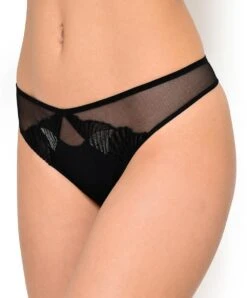 Tanga Sexy Noir Argent Collection Bijou De Nuit Par Antinéa De Lise Charmel.