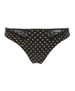 Tanga Sexy Collection Pois Glamour Par Antinéa De Lise Charmel. -Sous Vêtement Soldes Magasin Tanga Antinea de Lise Charmel Pois Glamour noir camel CCC0036 NC packshot face