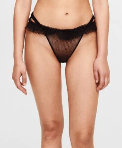 String Chantal Thomass De La Collection Lingerie Sexy Abysse, Coloris Noir. -Sous Vêtement Soldes Magasin Tanga Chantal Thomass Abysse noir T08E70 011 1