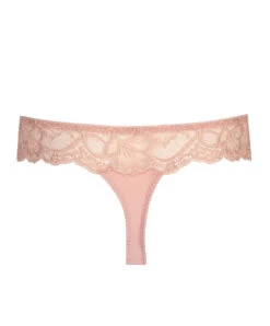 Tanga Dentelle Collection Madison De Chez PrimaDonna En Coloris Rose Poudré. -Sous Vêtement Soldes Magasin Tanga dentelle PrimaDonna Madison rose poudre 0662125 PWD 1002