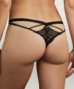 Tanga érotique Ultra-sexy Sweet Addiction De La Collection D'accessoires Sensuels Les Boîtes à Désir Par Aubade. -Sous Vêtement Soldes Magasin Tanga erotique sweet addiction boite a desir Aubade noir P026T NOIR 4