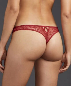 Tanga Sexy Collection Art Of Ink De Chez Aubade, Coloris French Red. -Sous Vêtement Soldes Magasin Tanga sexy Art of ink french red Aubade rouge TD26 FREN 30