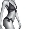 Trikini Transparent En Dentelle Ultra-sexy De La Collection Mythique Et érotique Des Boîtes à Désir Imaginées Par Aubade. -Sous Vêtement Soldes Magasin Trikini boite a desir noir aubade P067 noir et blanc