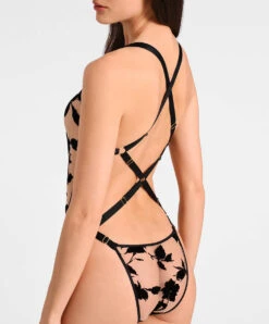 Body Belle De Nuit Aubade De La Collection Boite à Désir. -Sous Vêtement Soldes Magasin belle de nuit ensemble Boite a desir Aubade noir P086U NO 4